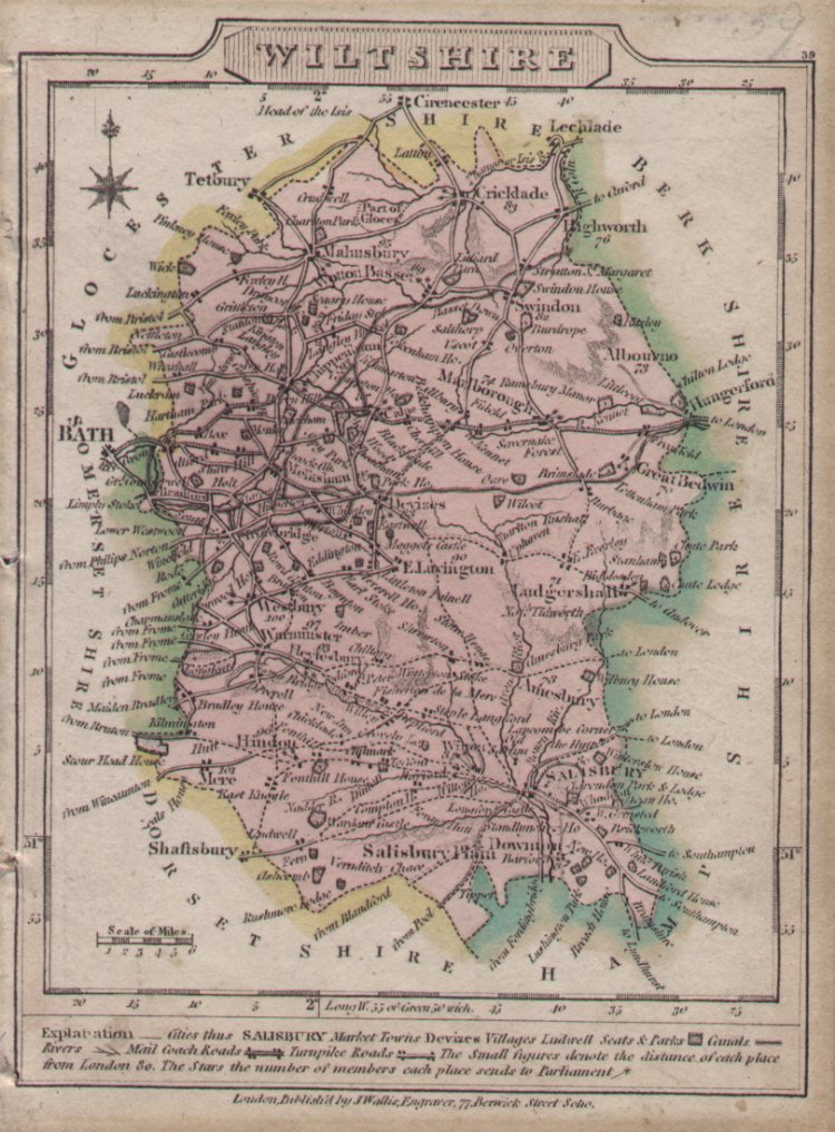 Map of Wiltshire - Wallis